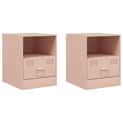 34.5cm W Steel Bedside Table