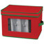 Holiday Champagne Flute Storage Box with 12 Compartments with Trim