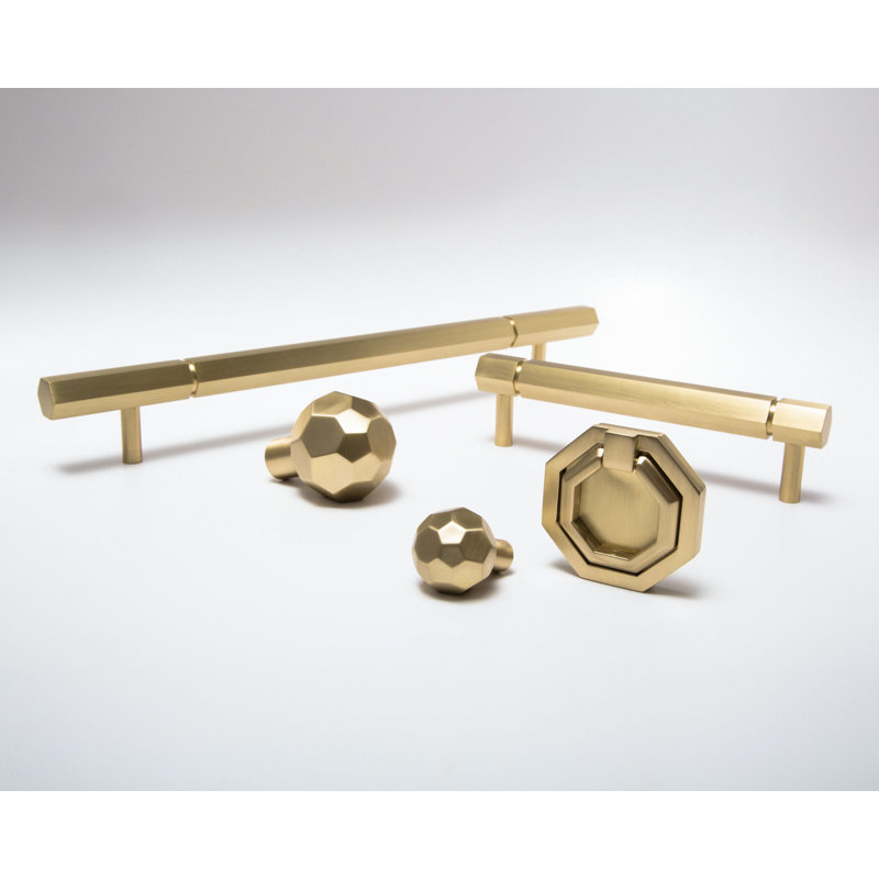 Facet Bar / Handle Pull, Satin Brass