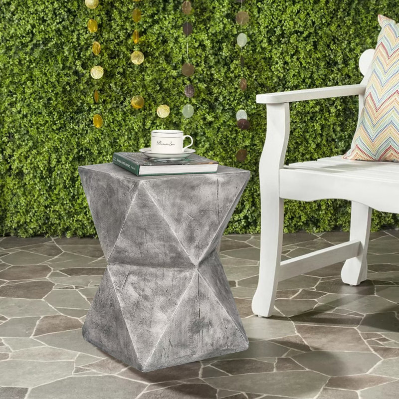 Orentha Square Outdoor Side Table , 12.6'' in. W 12.6'' in. D, Gray