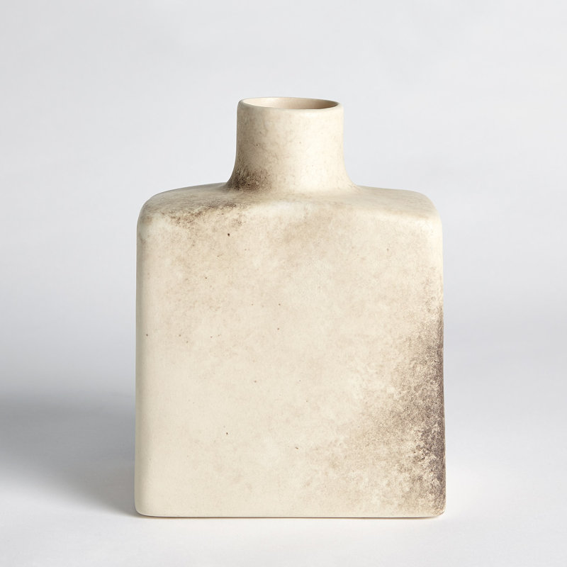 Short Stack Bottle-Reactive Ivory, 8" H x 6.5" W x 4" D