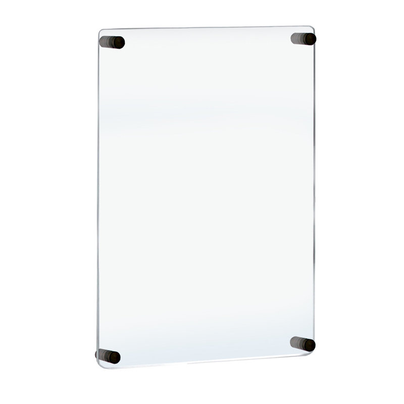 Floating Styrene Wall Frame with Rounded Edges, Black Stand Off Caps: 22" X 28" Graphic Size, Overall Frame Size: 23.5"W x 31.5''H