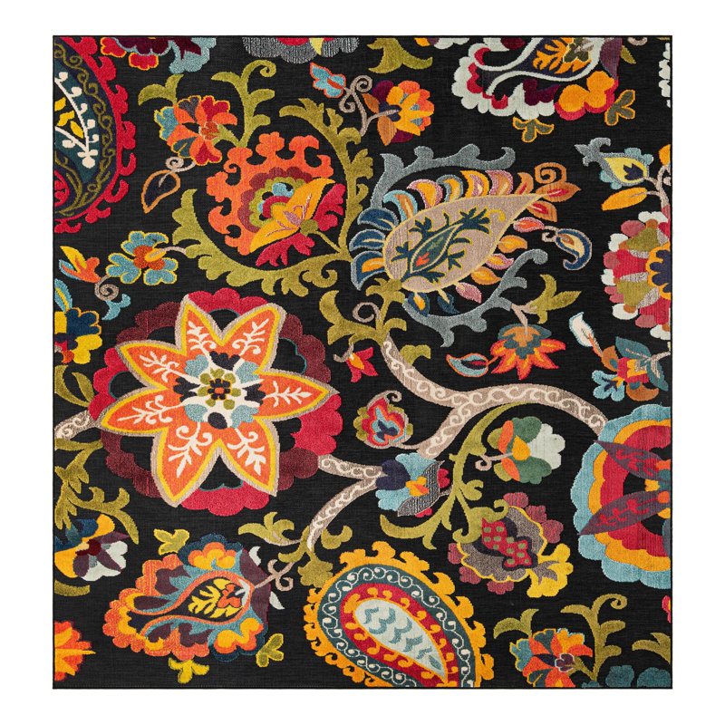 Bungalow Rose Nahla Caimin Indoor/Outdoor Area Rug, Square 10'