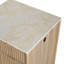 Îlot de cuisine cannelé 82,6 po avec table de salle à manger extensible pour 4 à 6 personnes, table d'îlot de cuisine avec prise de courant, table de cuisine avec rangement double, 2 tiroirs et 2 tablettes ouvertes latérales, naturel