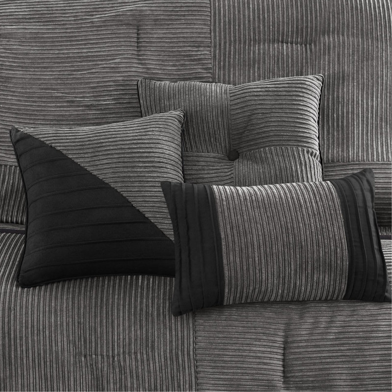 Édredon gris en velours côtelé gris - texture douce et chaude, 7 teintes douillettes - tissu, facile d'entretien