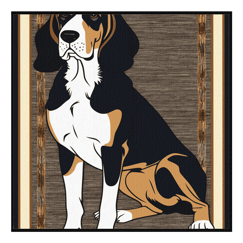  Tapis lavable American English Coonhound Dogs, Carré 5 pi