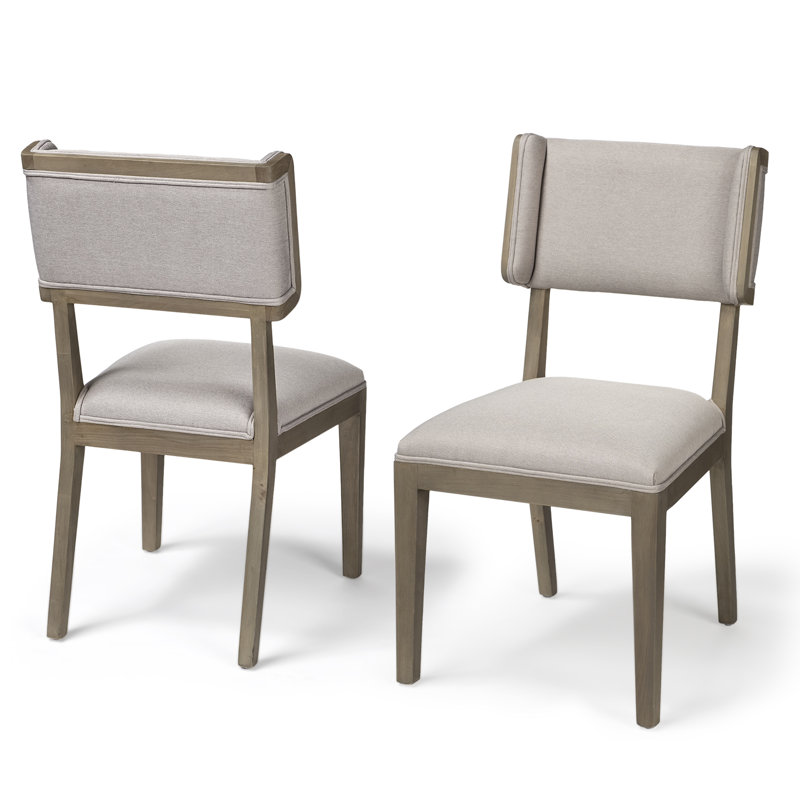 Chaise d'appoint rembourrée en bois massif Maine, Brun foncé