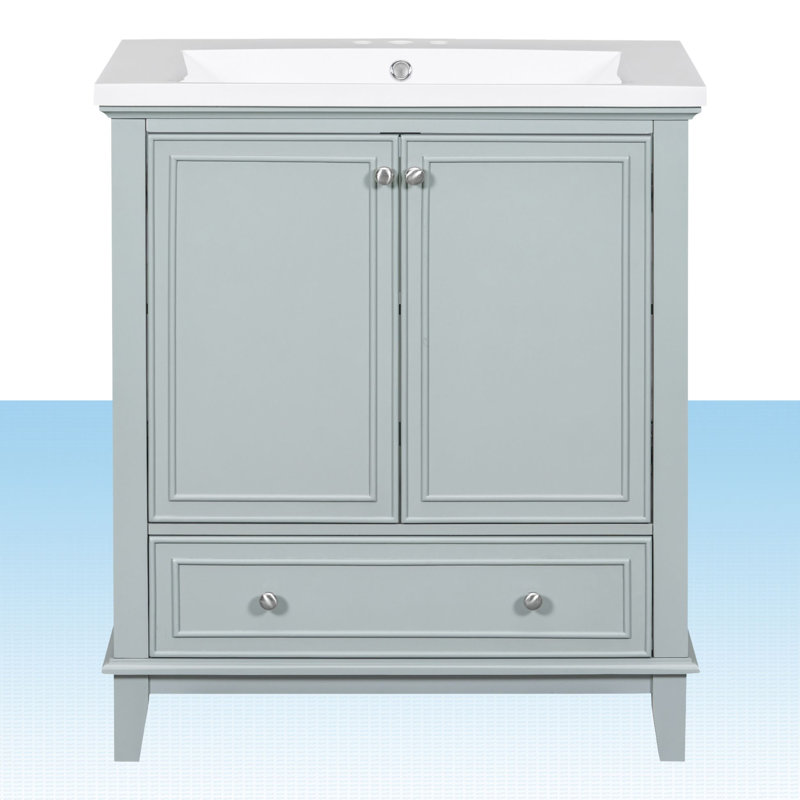 Meuble-lavabo simple 30 po avec comptoir, Gris clair