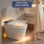 Toilette bidet intelligente sans réservoir blanche, ouverture / fermeture automatique, siège chauffant, séchage à l'eau chaude, capteur de pied et télécommande