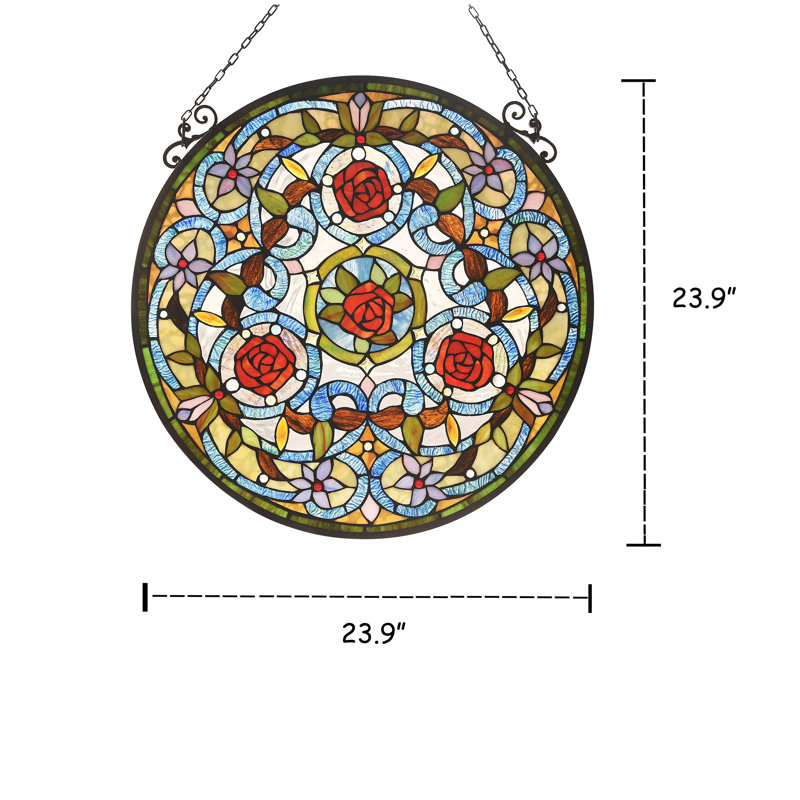 Panneau de fenêtre en verre amaryllis tiffany