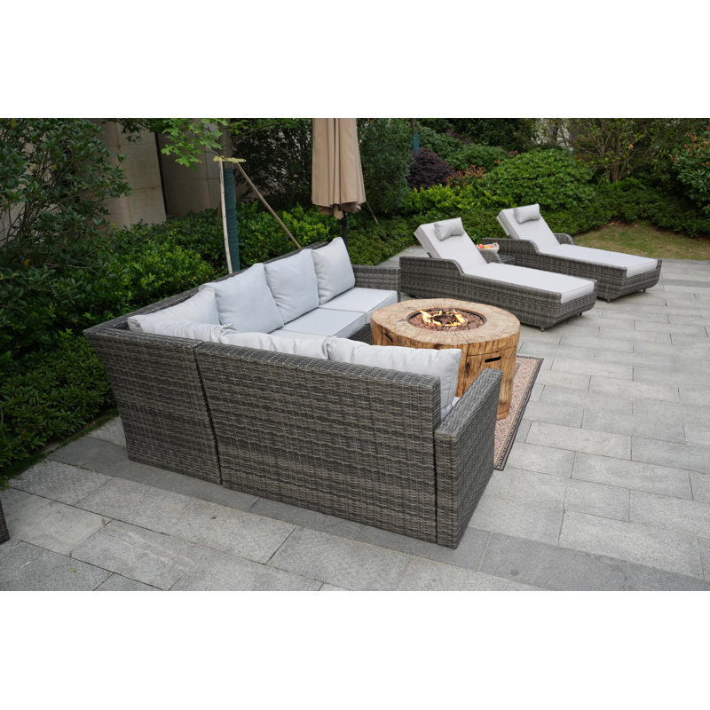 Almanza 8 - Person Patio Conversation Set with Cushions