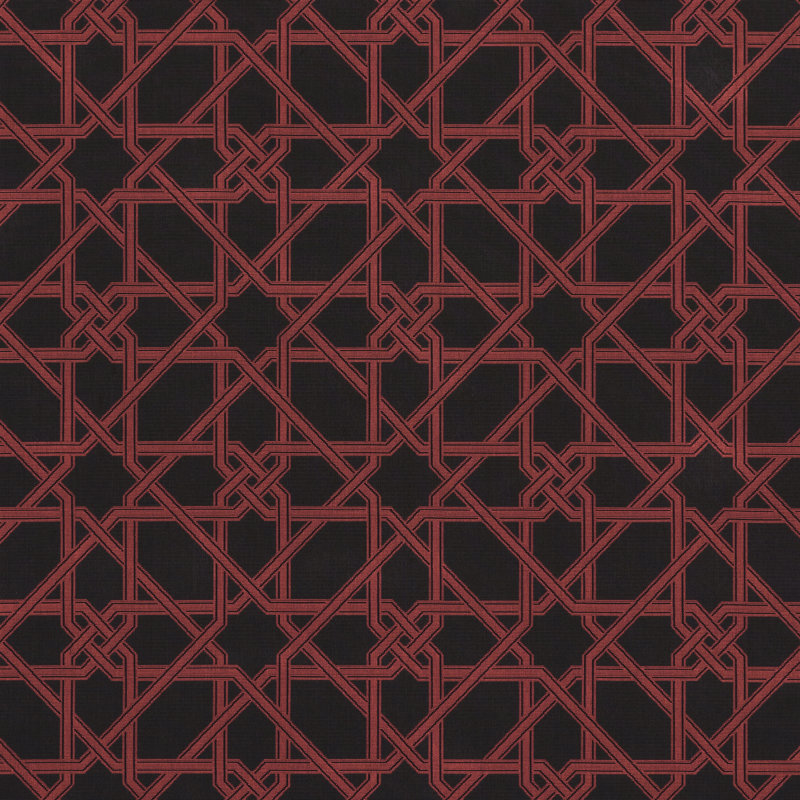 Tissu en mélange de coton, Noir et rouge