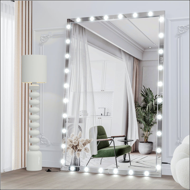 LED Full Body Mirror With Lights Extra Large Full Length Vanity Mirror With 3 Color Mode Lights