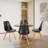 Set of 4 Modern Elegant Shell Upholstered Dining Chairs, Wooden Kitchen Chair-355146221
