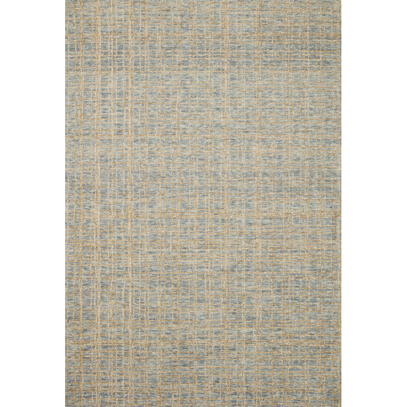 Tapis bleu / sable touffeté à la main Chris x Loloi Polly par Chris Loves, Rectangle 2 pi 3 po x 3 pi 9 po
