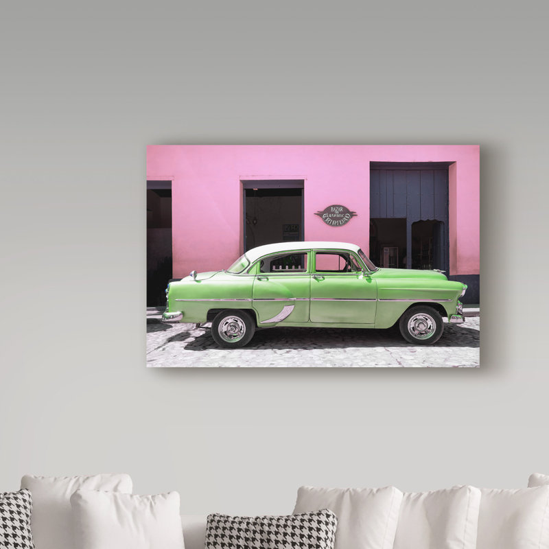 Cosey 'Retro Lime Green Car' Photographic Print on Wrapped Canvas, 16" H x 24" W