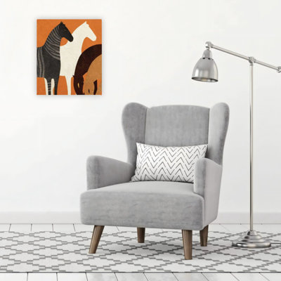 Black Abstract Horse, Mid-Century Modern Boho Print, 24 x 20