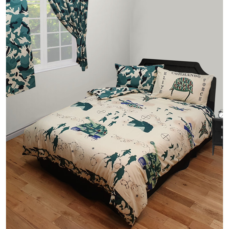 COMMANDO Carty Duvet Cover Set, Double Duvet Cover + 2 Standard Pillowcases