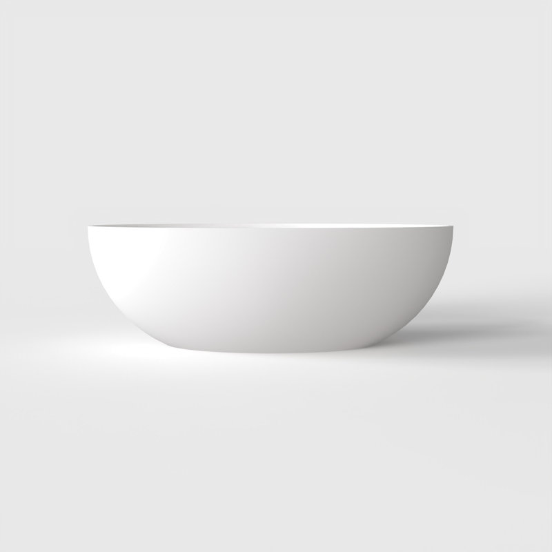 67 Inch Freestanding Solid Surface Soaking Bathtub For Bathroom