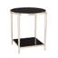 Circle/Square Side Table-Nickel w/ Black Granite
