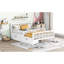 Lit double en bois robuste avec garde-corps et deux tiroirs de rangement pour une chambre à coucher sécurisée-662561073-662561072