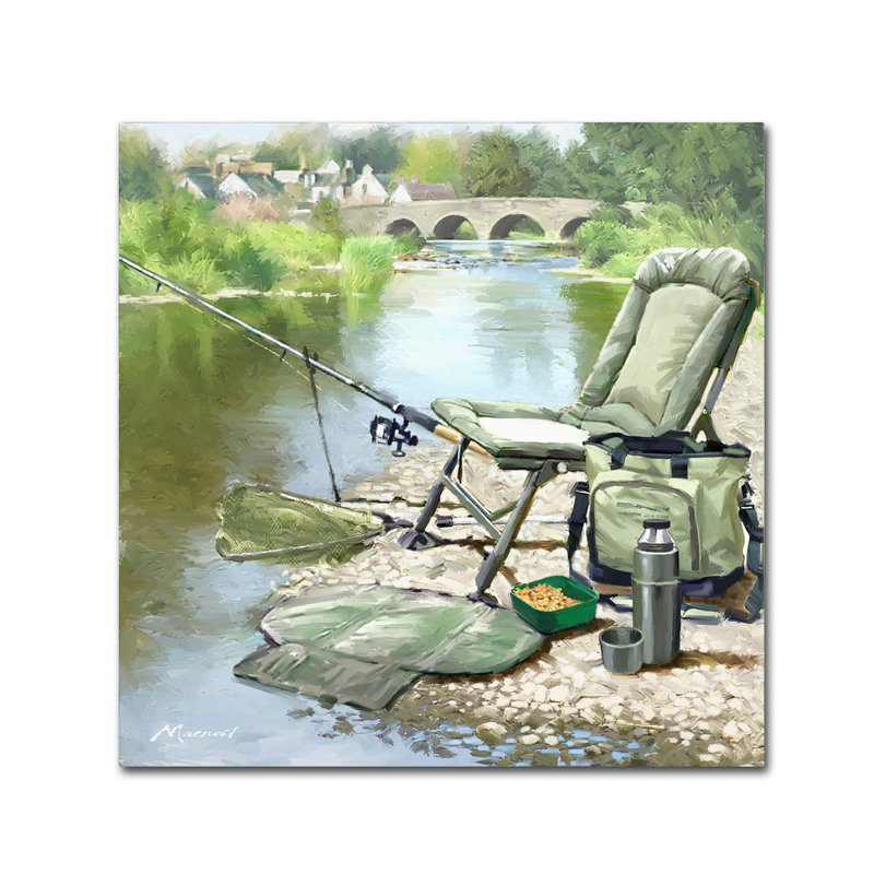 'Fishing' Print on Canvas, 18" H x 18" W x 2" D