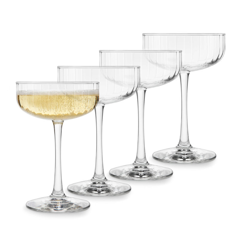 Libbey Panelled Coupe Cocktail Glasses, 8.5-Ounce