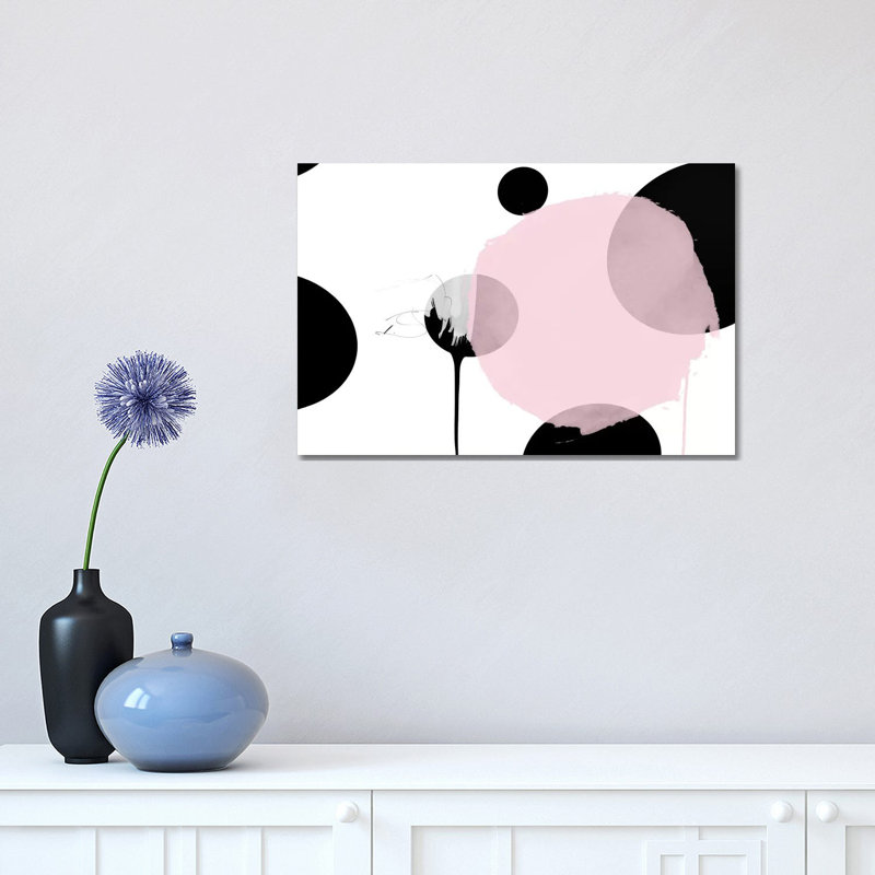 London Dot 1 Piece Painting on Canvas, 30.48 cm H x 45.72 cm W, Wrapped Canvas