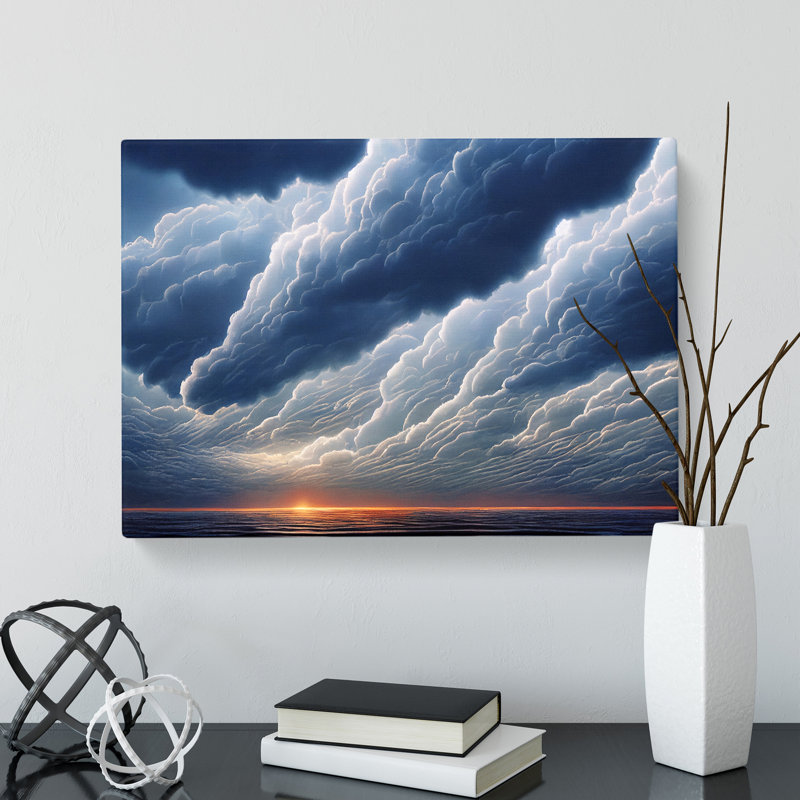 XXX-H1022-WF-4887X Ideal Clouds - Wrapped Canvas Print, 35cm H x 50cm W x 3cm D