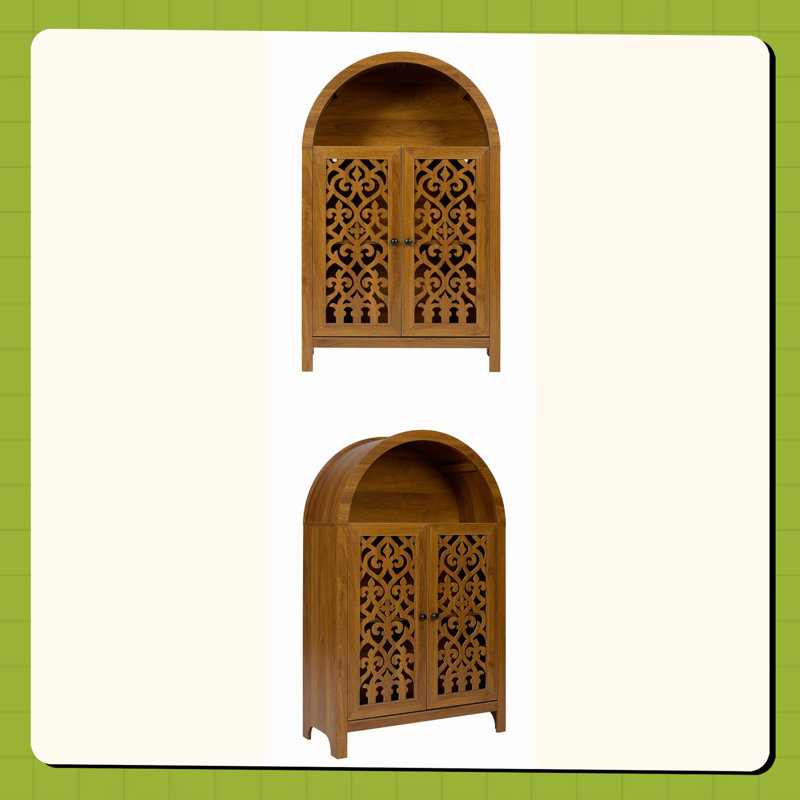Hand-Carved Arched Cabinet