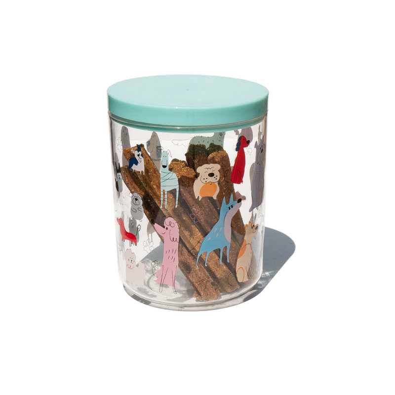 Multicolore pot à gâteries pour chien en lamine 7,5 po x P 7,5 po x H 5,6 po Dog