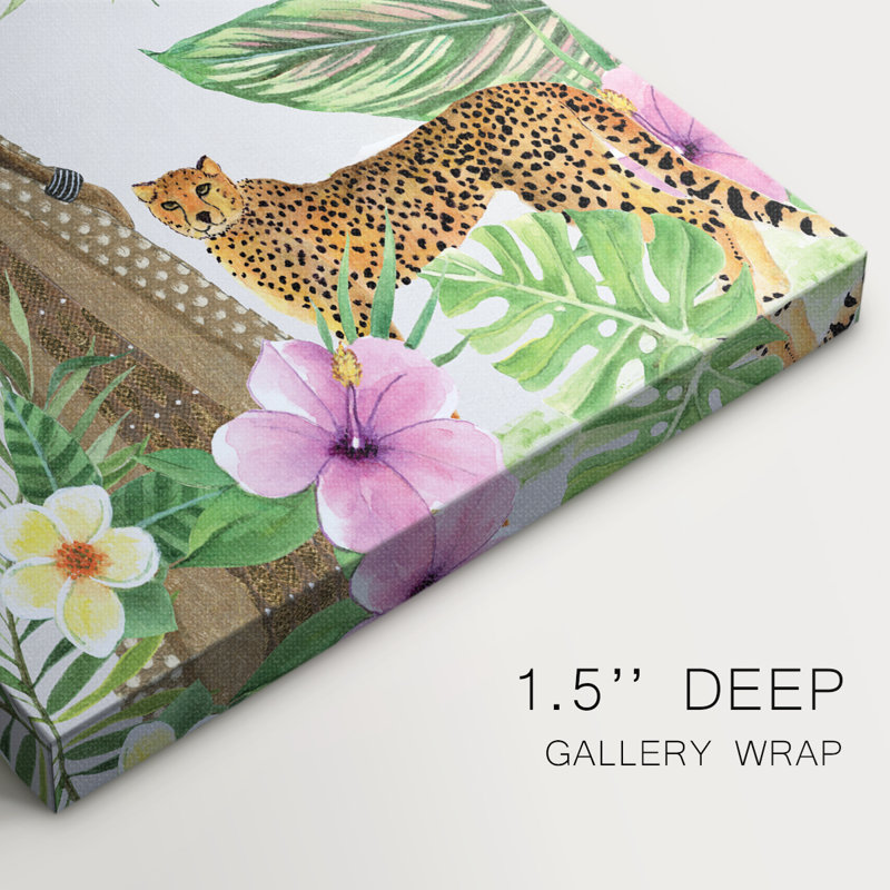 Feline Tropics I -Gallery Wraraped Cavas, H 12 po x l 8 po