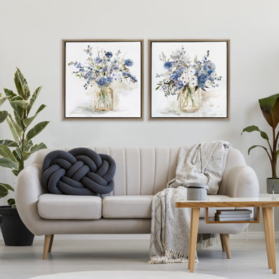 Ensemble de cadres flottants 2 pièces Spring Watercolor Vases, design par Carol Robinson