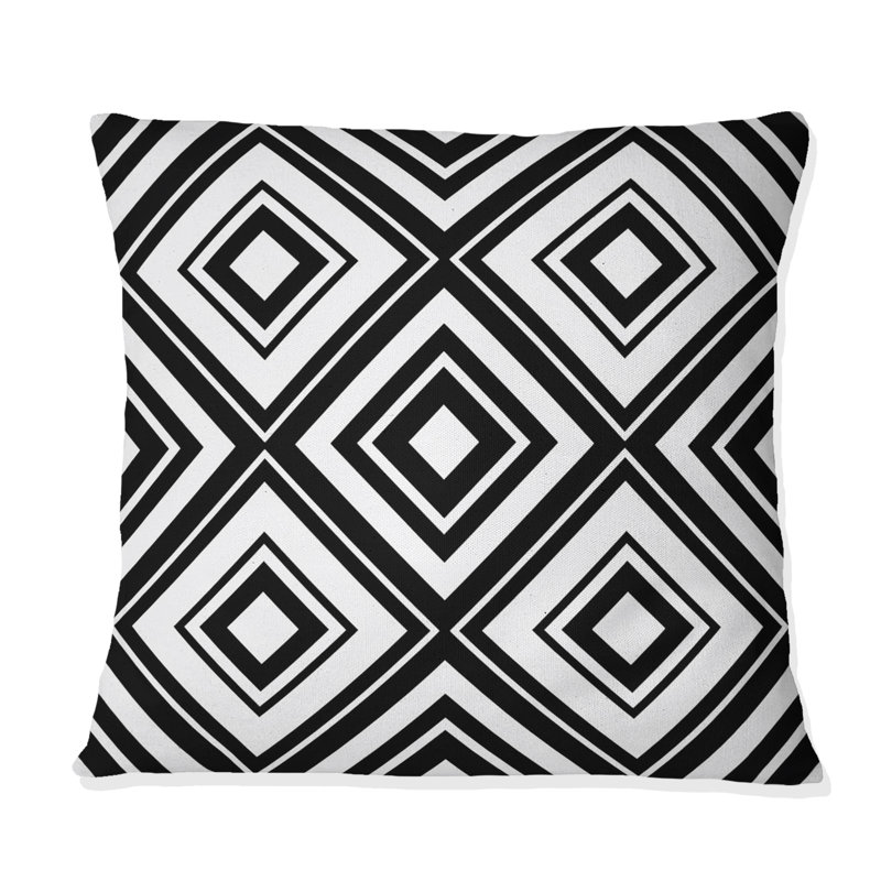Coussin noir Modern Trellis II - Modern, H 16 po x l 16 po