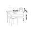 Petit bureau en bois massif noir et blanc-1640769398
