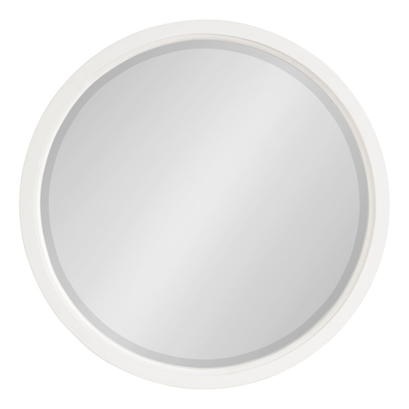 Miroir décoratif biseauté Hogan, Blanc, 18 po x 18 po