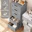 Armoire de salle de bain 5 tiroirs l 15,7 po x H 40,1 po x P 11,8 po, gris-1753992685-1770425386