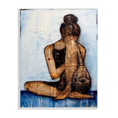 " Emotional Painting Collage Layered Words Girl Heart " by Erin Ashley Painting Print