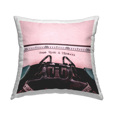 Stupell Industries, il était une fois une machine à écrire imprimée, conception de coussin d'extérieur par Pink Sherbet