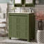Meuble-lavabo rustique de 30 po avec lavabo en céramique, portes à fermeture douce et tablette réglable, armoire de rangement, structure en bois moderne, espace généreux, facile à nettoyer-114864567