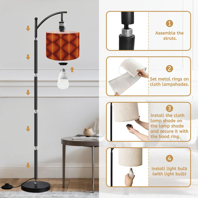  Lampe sur pied Arc 70s rétro vintage Mid Century Modern