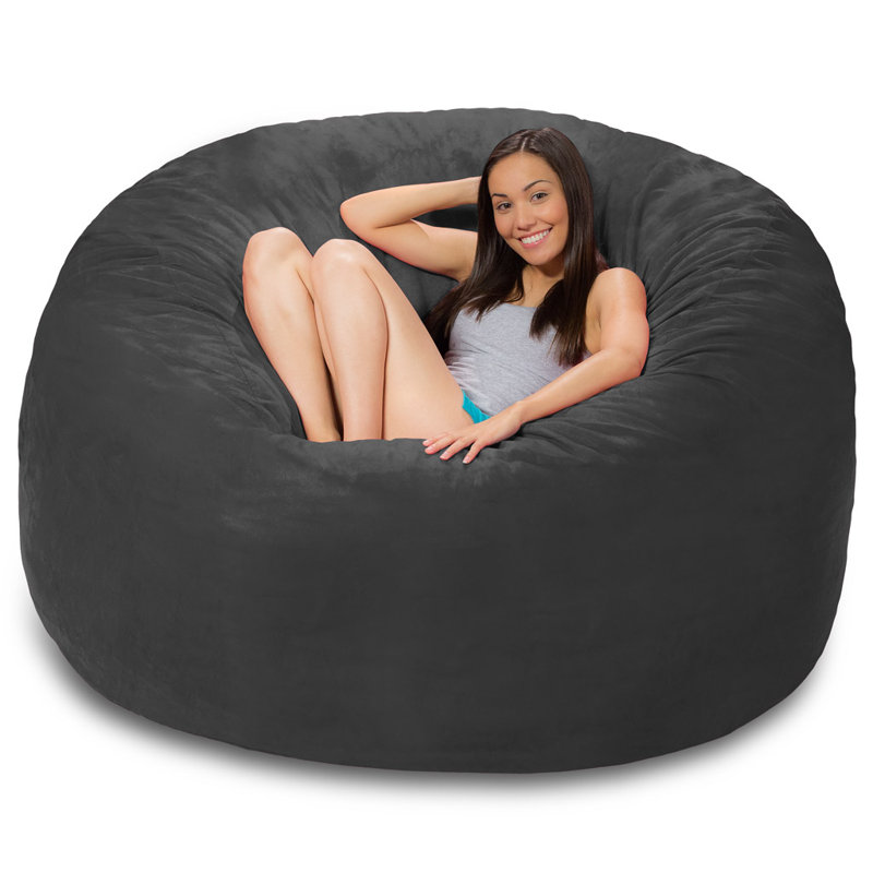 Bean Bag Chair - Shredded Memory Foam Filled Round Furniture Bean Bag Chair with Removable and Machine Washable Cover - Breton Bean Bag Sofa Lounger with Soft Micro Fiber Cover - Multiple Colors, Multiple Sizes and Fabrics