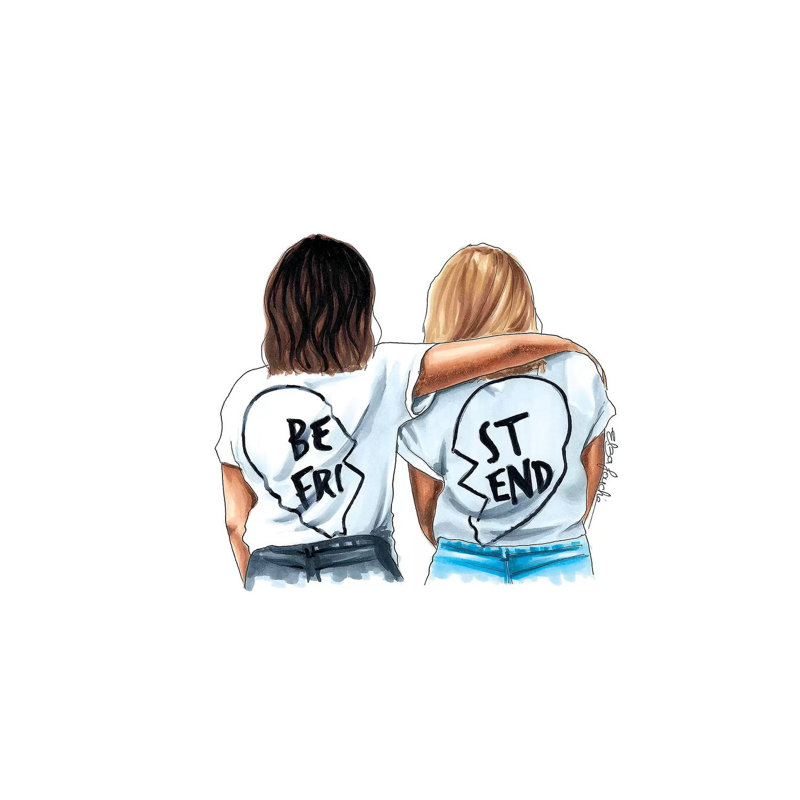 Best Friends by Elza Fouche - Painting on Canvas, 20.32 cm H x 30.48 cm W, Wrapped Canvas