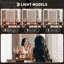 Corner Makeup Vanity with LED Mirror, Charging Station & Stool, Cabinet Storage for Bedroom-1143902598