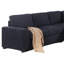 Canapé-lit modulaire Leni de 118 po avec méridienne à droite, tissage gris
