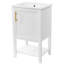 Meuble-lavabo de 20 po avec lavabo, armoire de salle de bain avec porte à fermeture douce, support de rangement et tablette ouverte, blanc (ancien SKU: WF308492AAK)-118024454