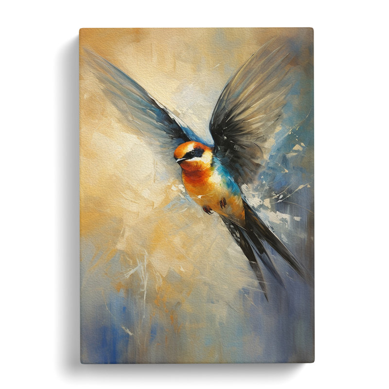 Swallow Impressionism - Wrapped Canvas