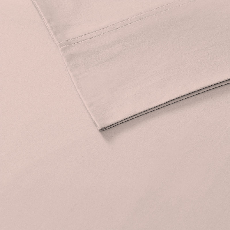 Blush Queen Cotton Percale Flat Sheet Set