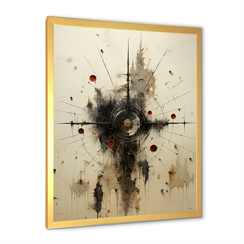 Minimalisme guerre cible - Art mural sur toile militaire, Cadre doré simple, H 40 po x l 30 po x P 1,5 po