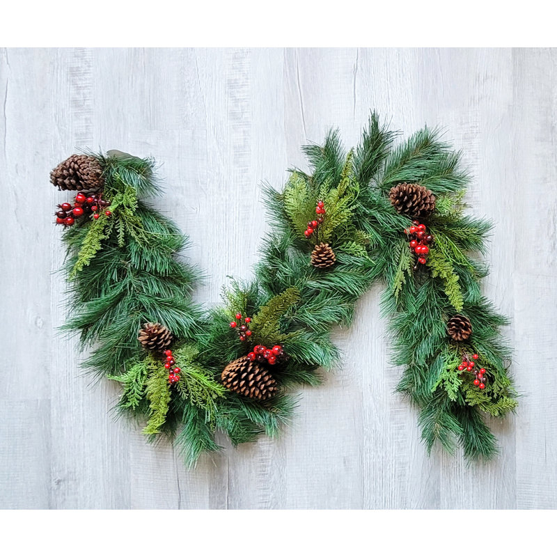 Guirlande 6 'Christmas Red Berry Cedar Pinecone
